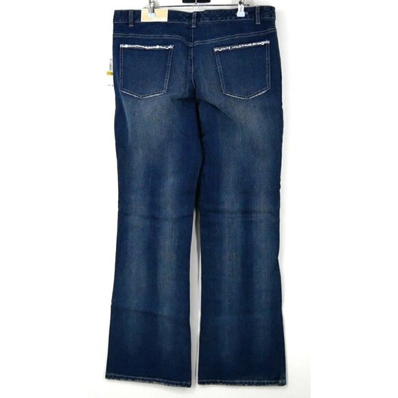 NWT Vintage Michael Kors Jeweled Flare Jeans Blue 14 - Picture 3 of 5